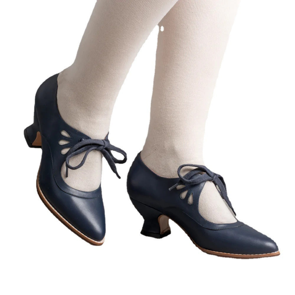 Damen Vintage High Heels | Schnüren