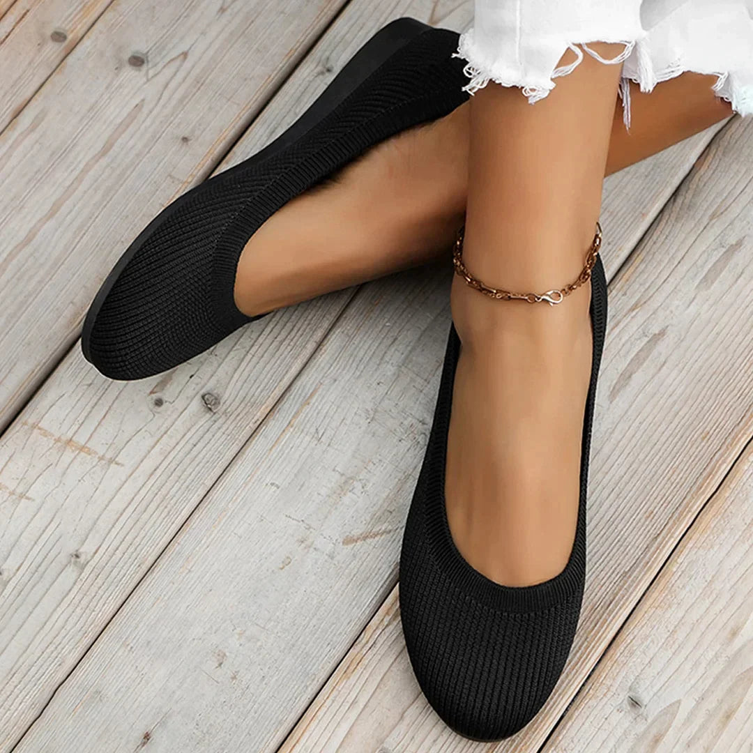 Damen Runde Zehenpartie Flache Schuhe | Zum Reinschlüpfen