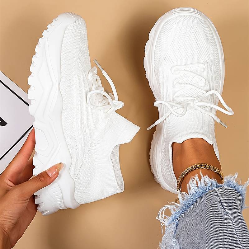 Damen Sommer Atmungsaktive Sneaker | Plateau