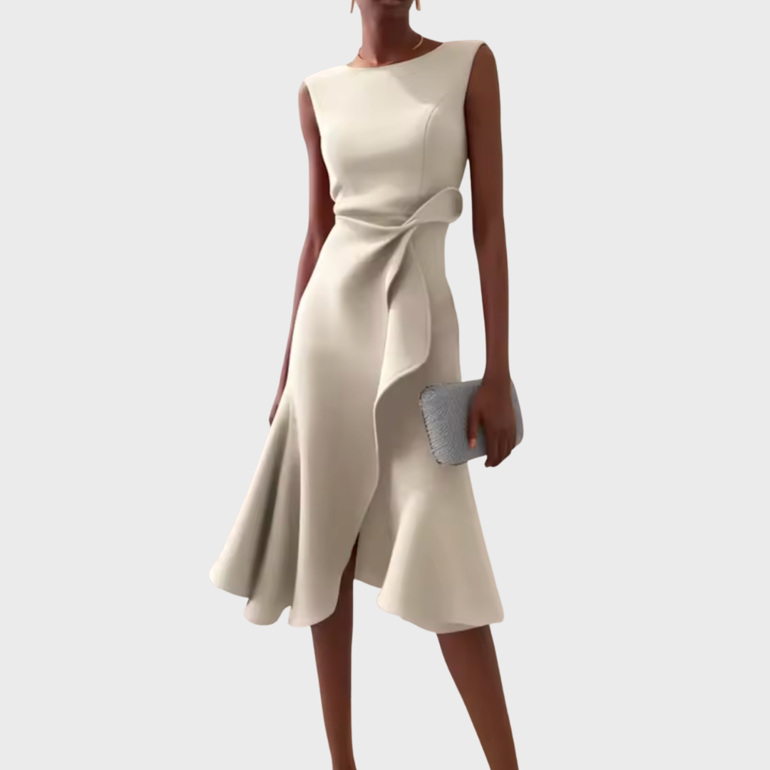 Damen Asymmetrisch Drapiertes Abendkleid | Midi