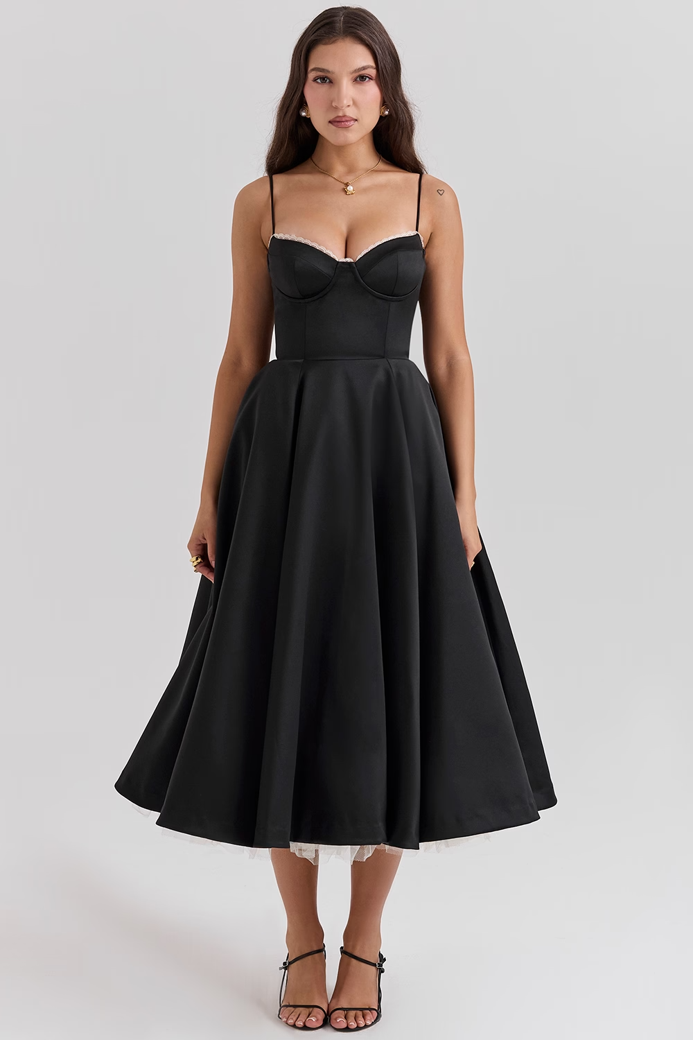 Damen Herzförmigem Ausschnitt Abendkleid | Midi