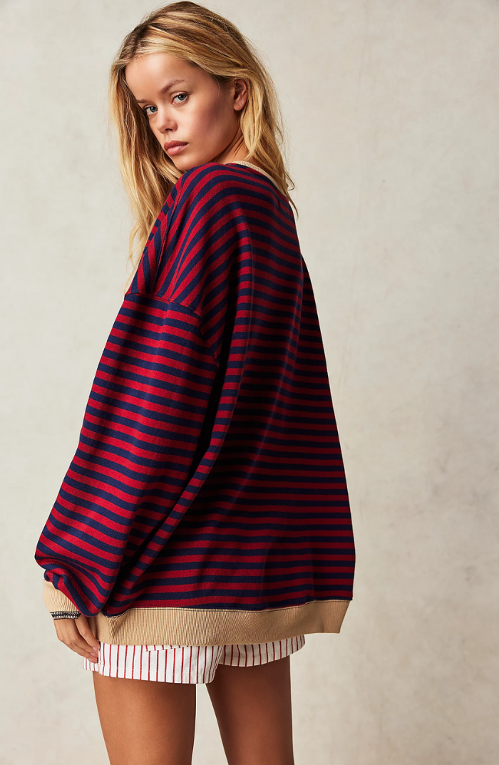 Damen Oversize Pullover | Gestreift