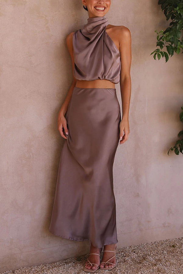 Damen Neckholder Hochzeitsgast Kleid | Maxi