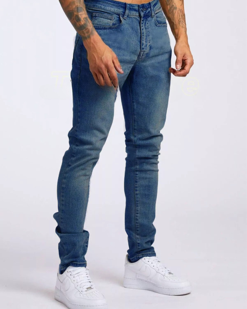 Herren Vintage Schlanke Passform Jeans | Lässig