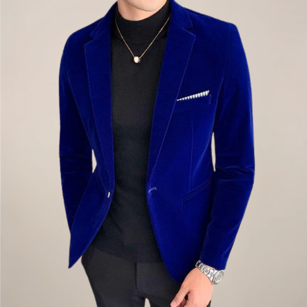Herren Formell Schlanke Passform Blazer Jacke | Ein-Knopf-Revers