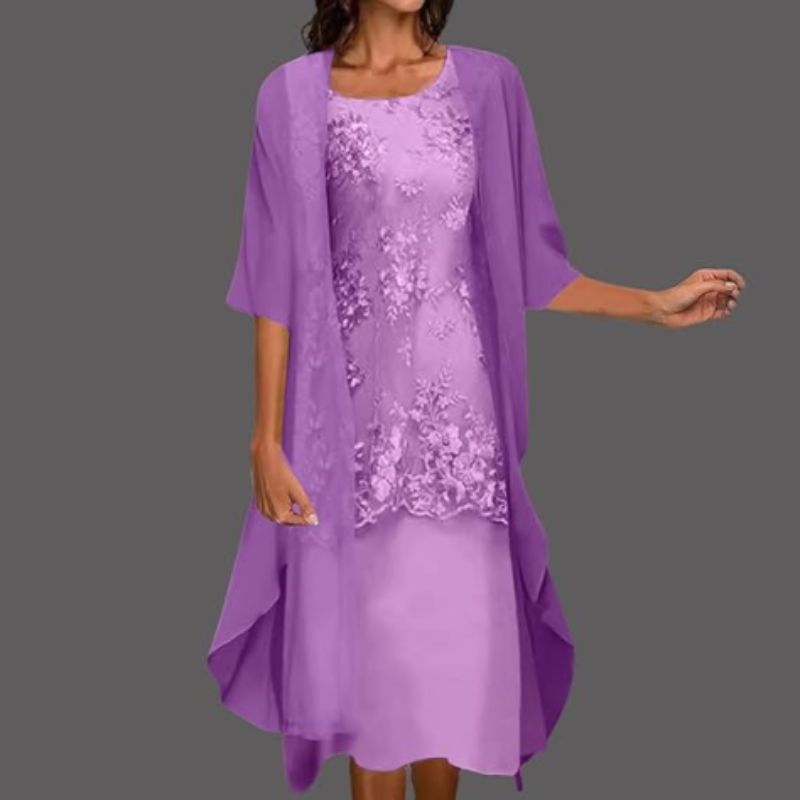 Damen Zweiteiliges Hochzeitsgast Kleid | Midi