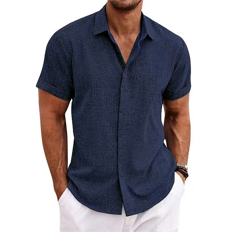 Herren Kurzarm Strand Polo-Shirt | Knopf