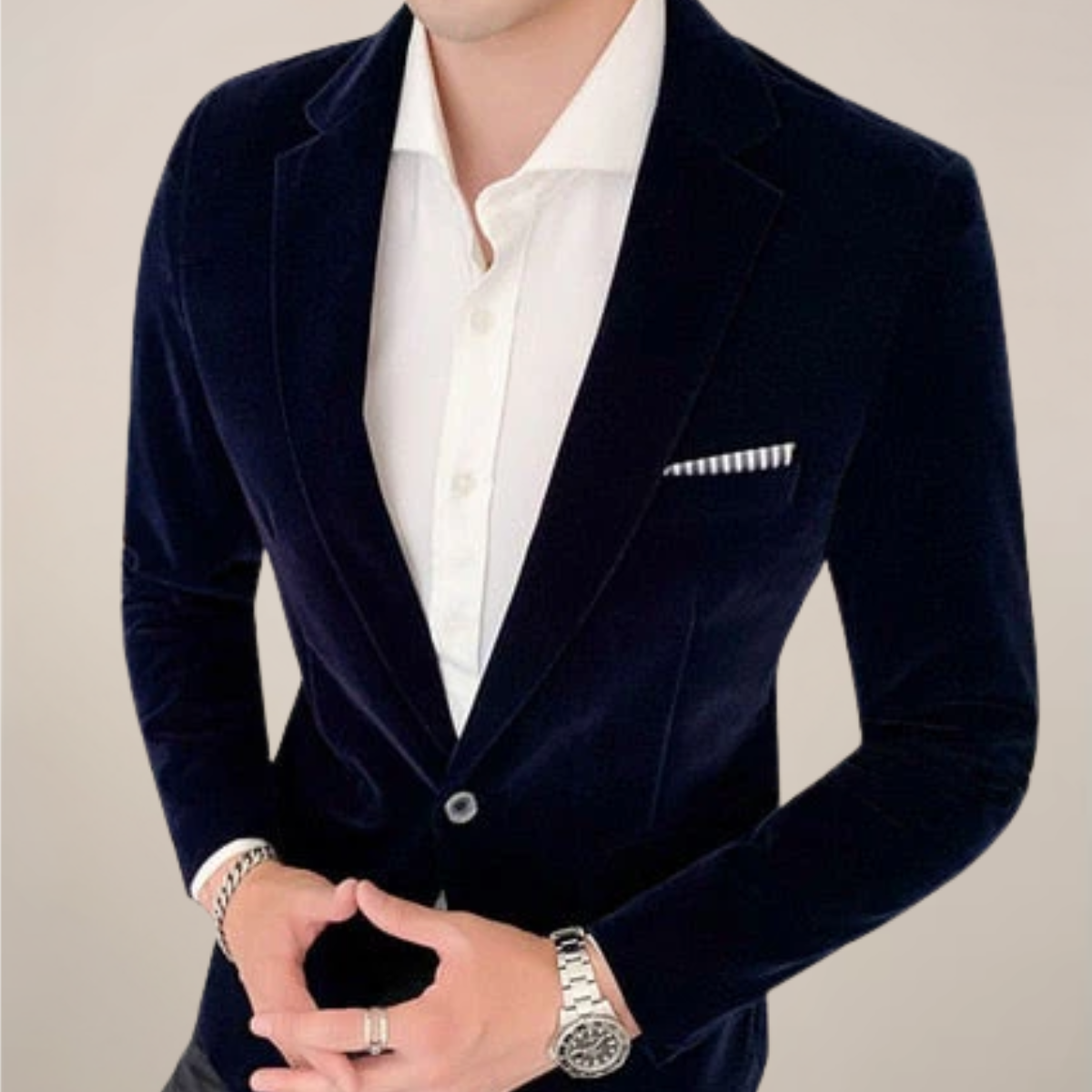 Herren Formell Schlanke Passform Blazer Jacke | Ein-Knopf-Revers
