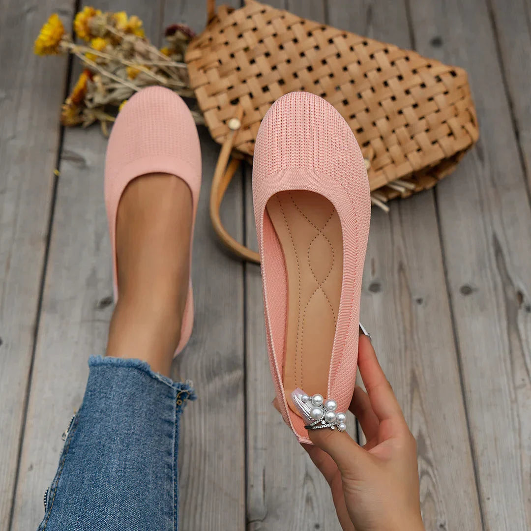 Damen Runde Zehenpartie Flache Schuhe | Zum Reinschlüpfen