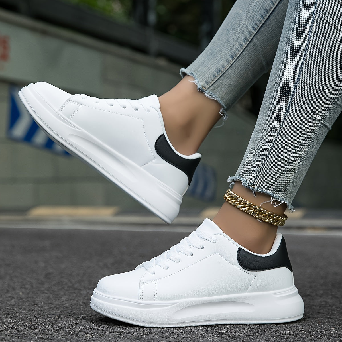 Damen Weiße Sneaker | Plateau