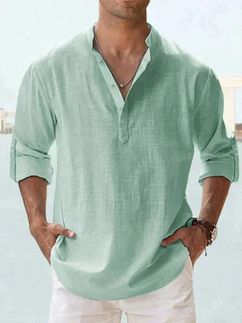 Herren Lässiges Henley Hemd | Langärmlig