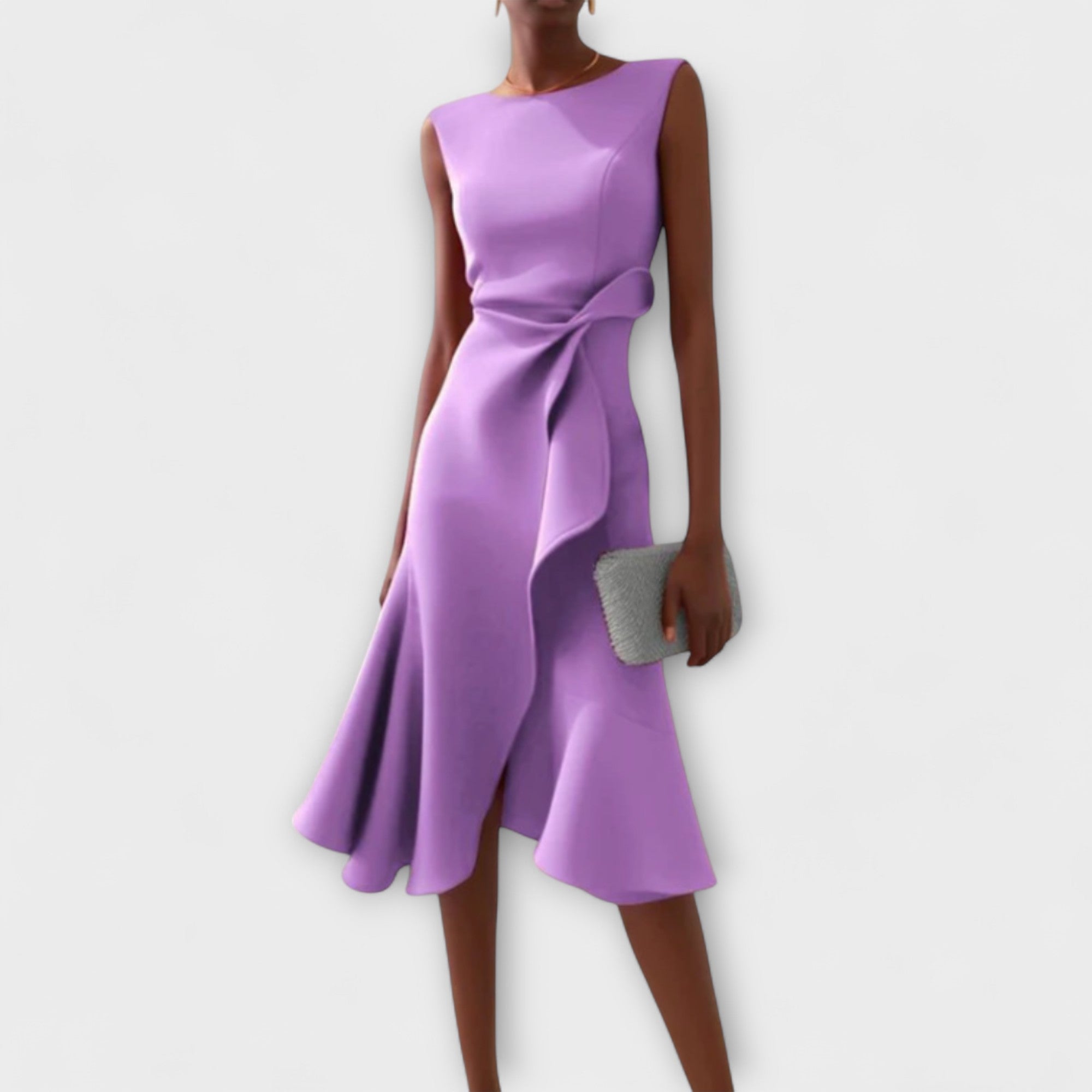 Damen Asymmetrisch Drapiertes Abendkleid | Midi