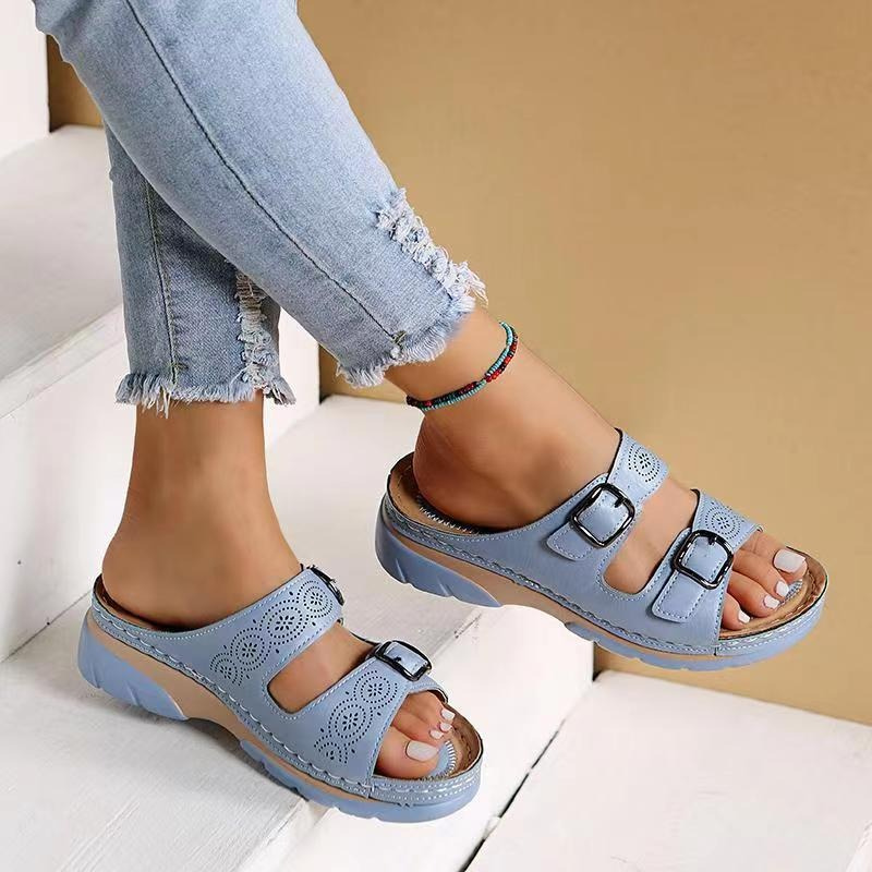 Damen Lässig Keilsandalen | Mit Verstellbaren Schnallen