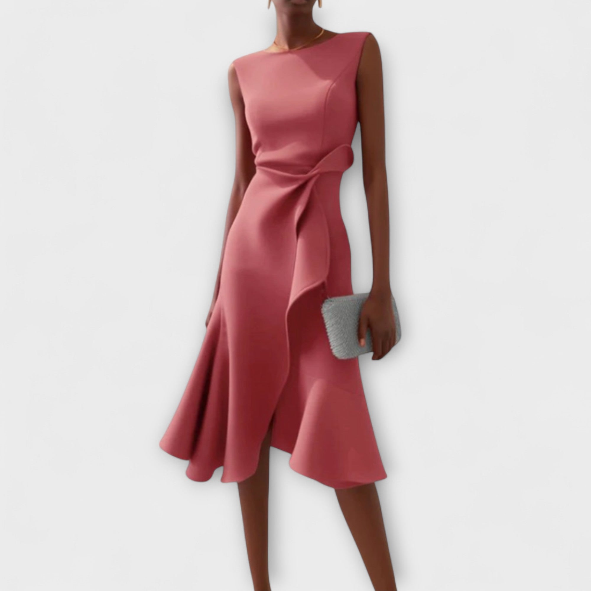 Damen Asymmetrisch Drapiertes Abendkleid | Midi
