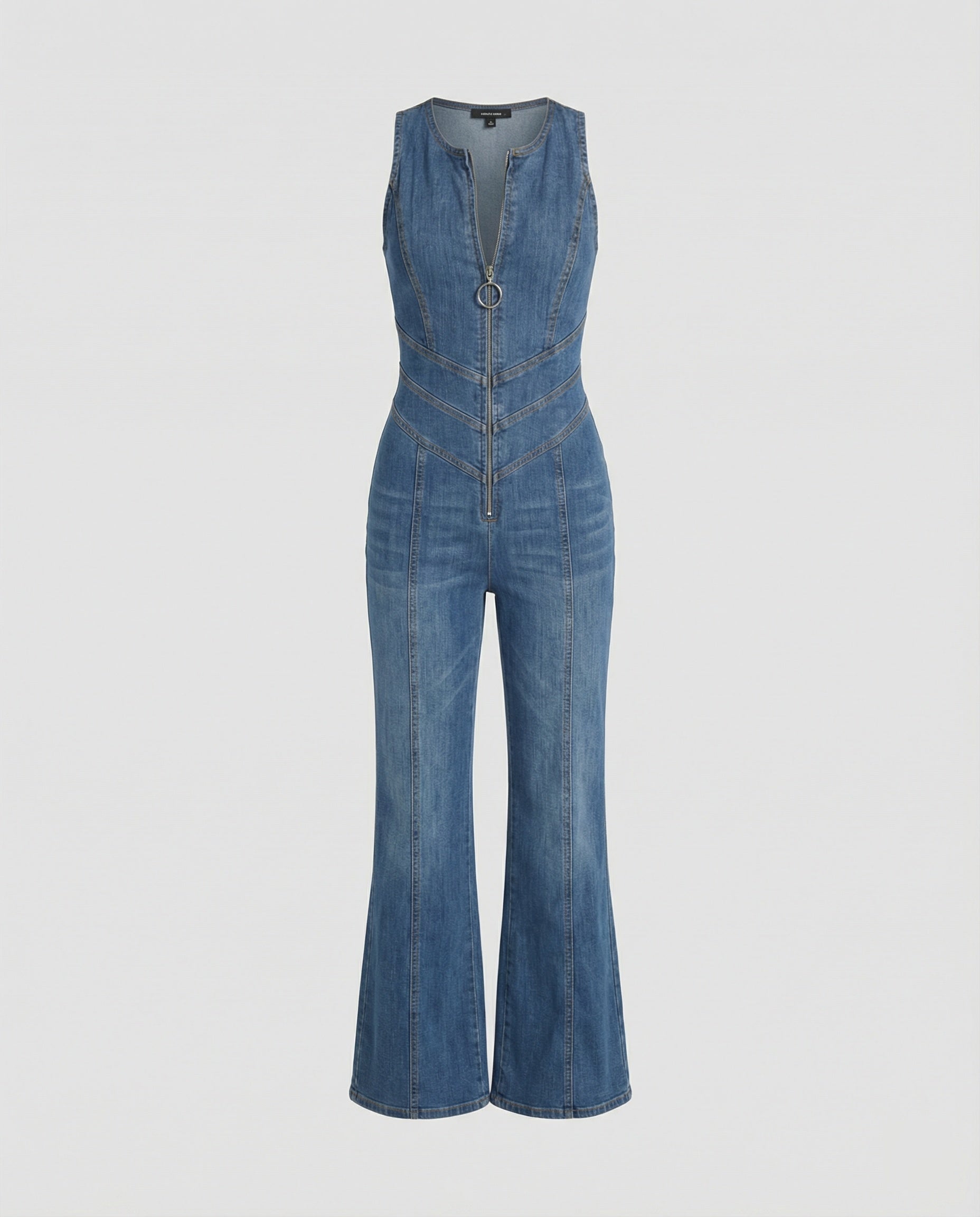Damen Ärmelloser Jumpsuit mit Offenem Rücken | Ausgestelltes Bein