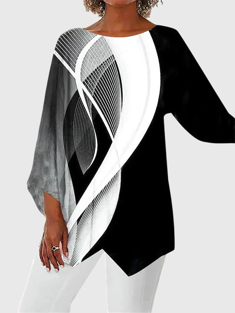Damen Lässiges Langarm Top | Lockere Passform