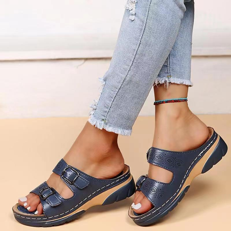 Damen Lässig Keilsandalen | Mit Verstellbaren Schnallen