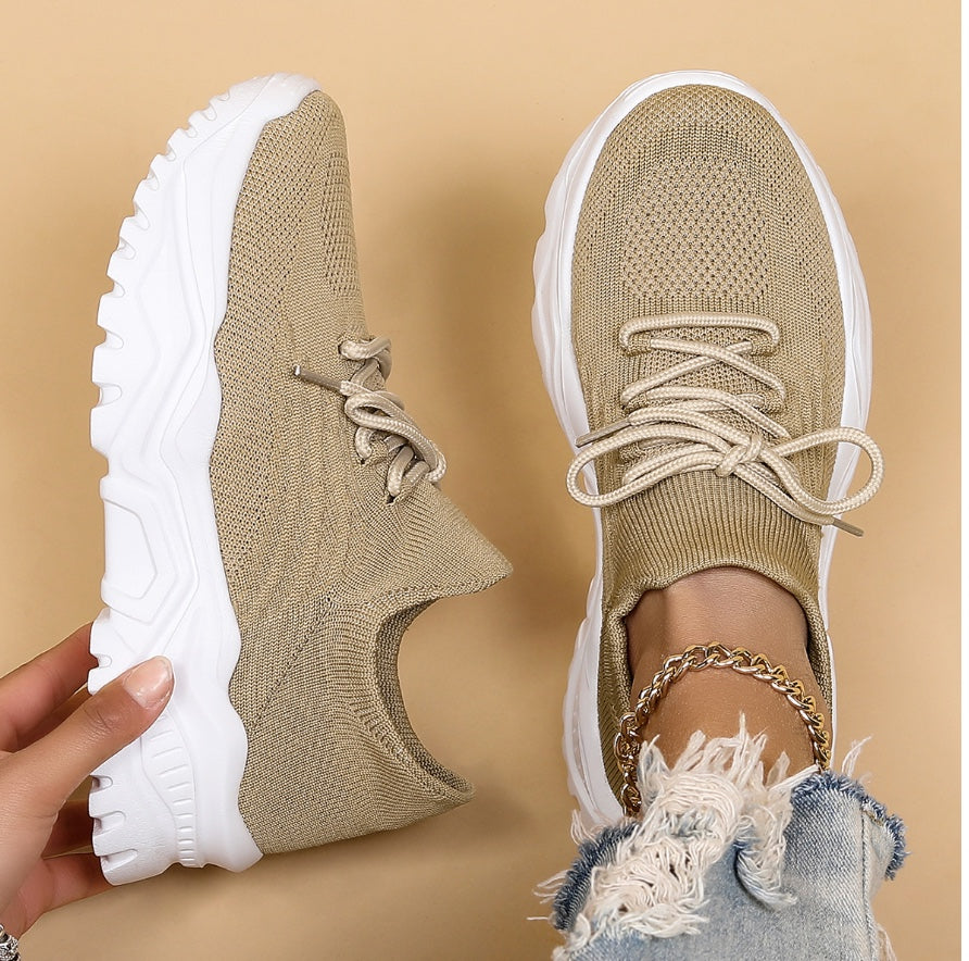 Damen Sommer Atmungsaktive Sneaker | Plateau