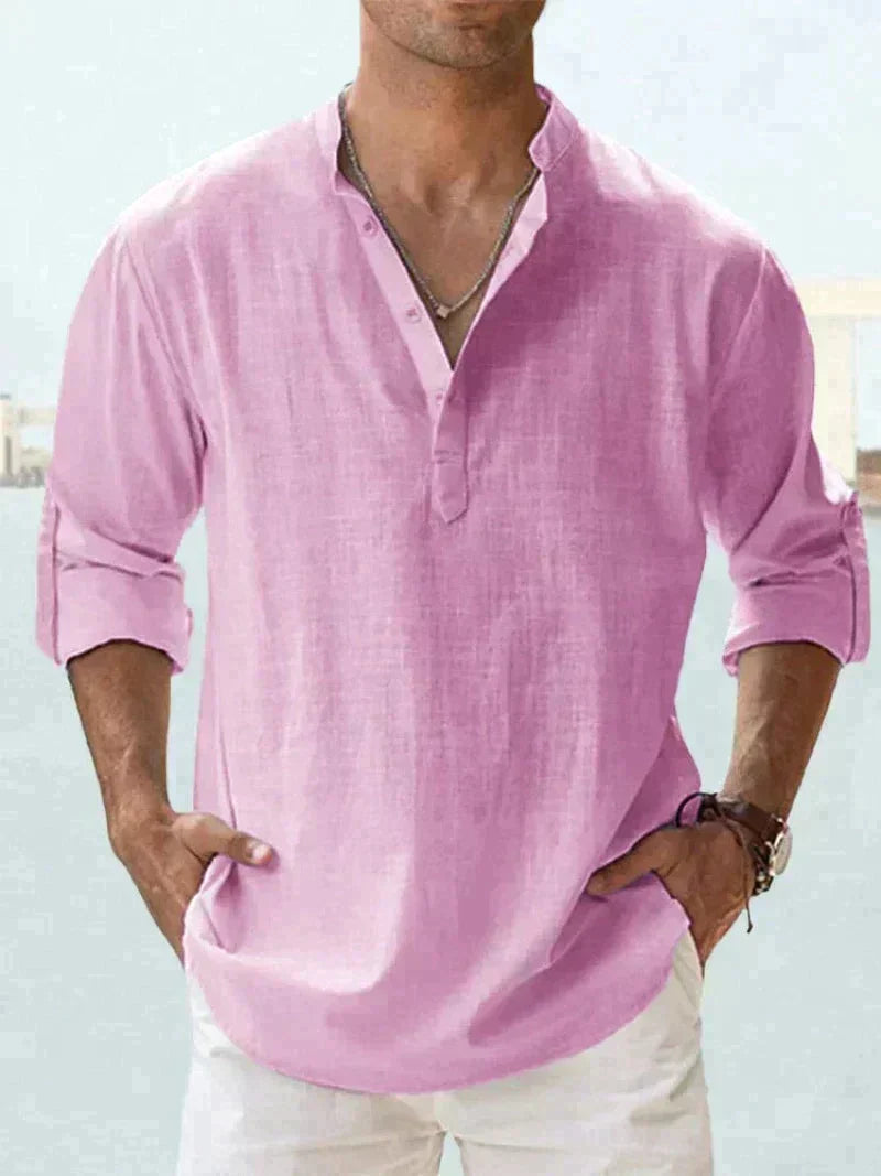 Herren Lässiges Henley Hemd | Langärmlig