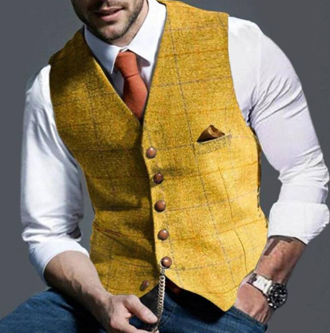 Herren Karomuster Weste | für Hochzeiten und Business