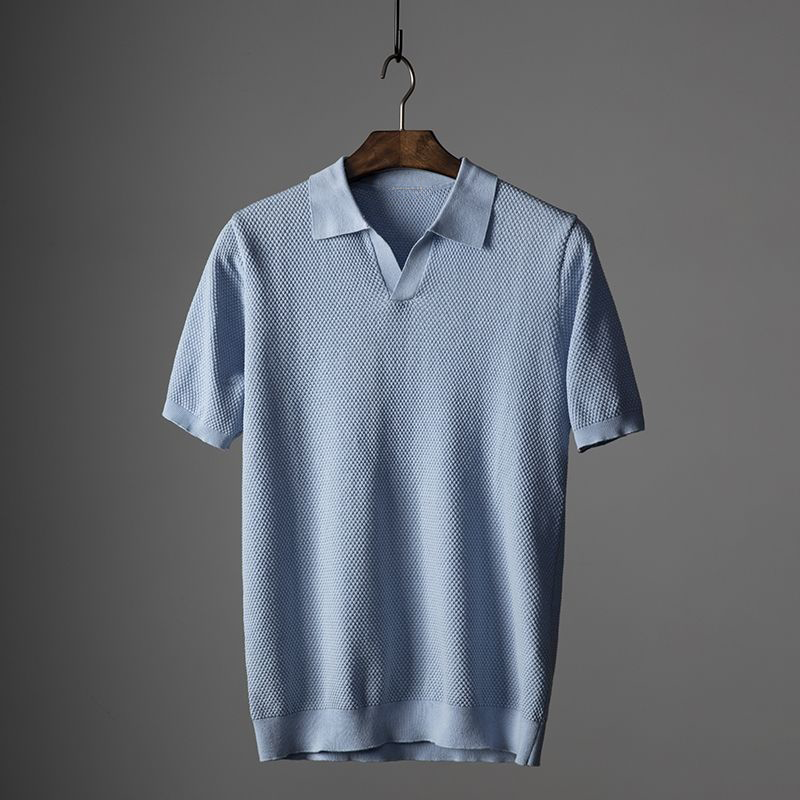 Herren V-Ausschnitt Polo-Shirt | Kurzarm
