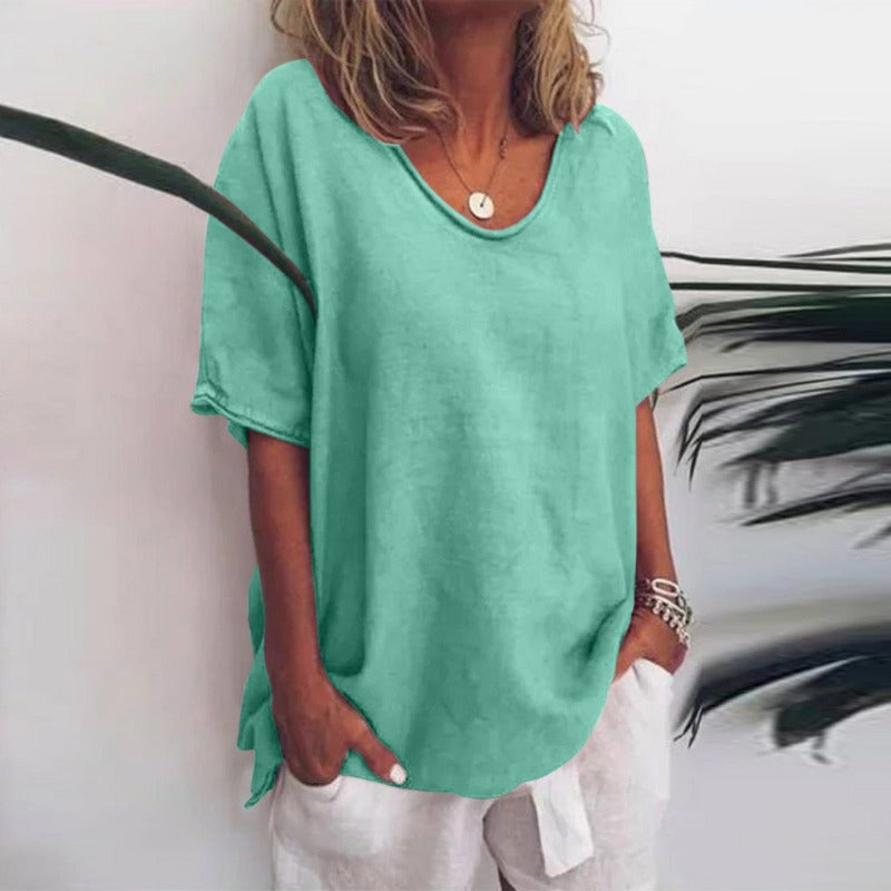 Damen Lässig Kurzarm T-Shirt | Lockere Passform
