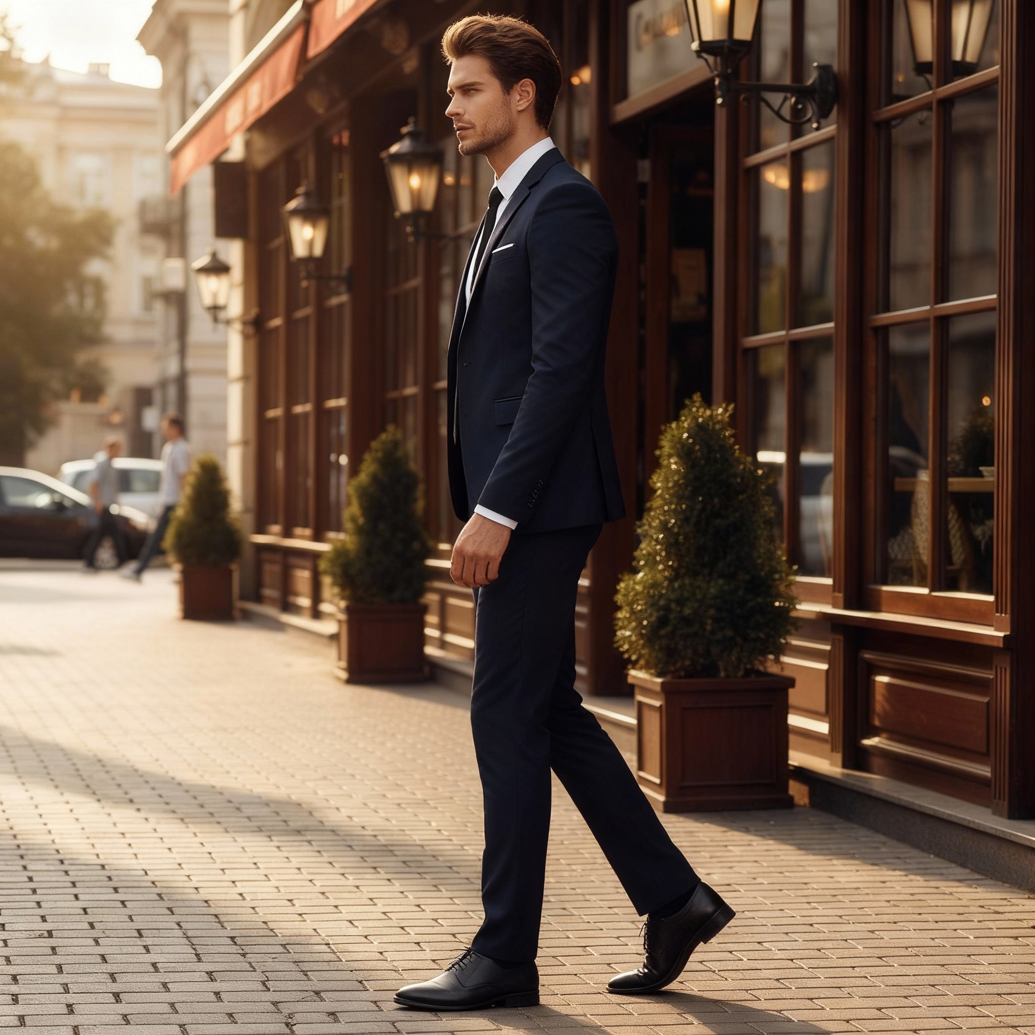 Herren Schmal Geschnitten Business Anzug | Zweiteiler