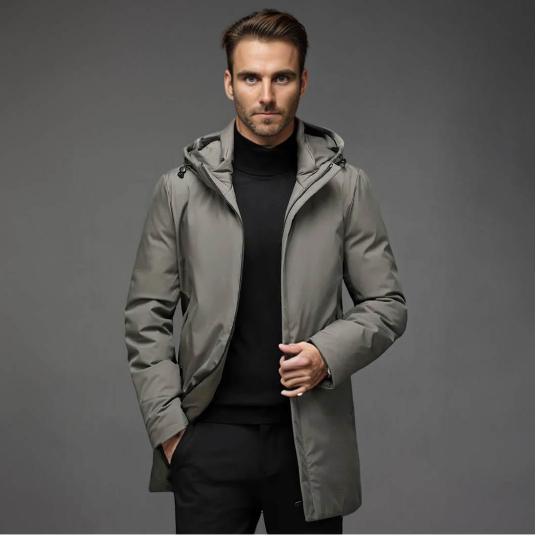 Herren Modern Lange Winterjacke | Warm