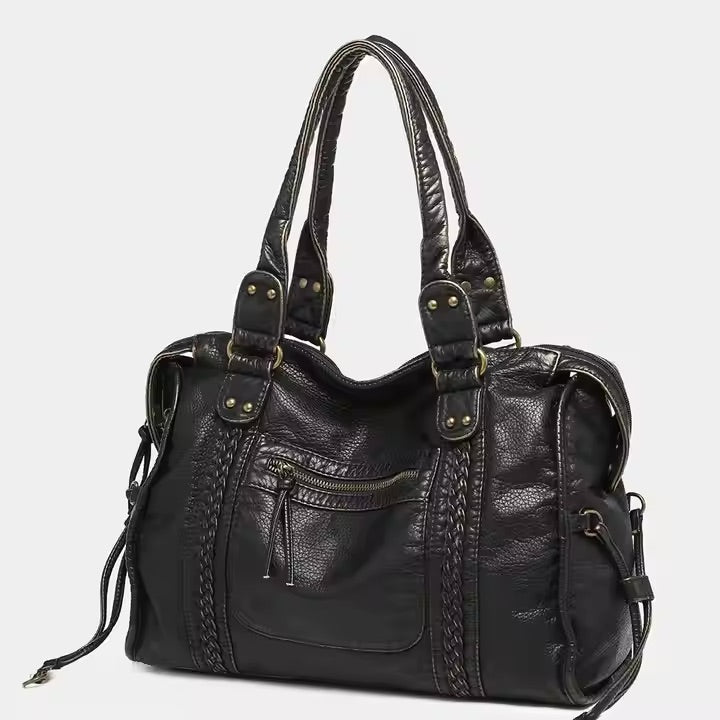 Damen Vintage Boho-Stil Handtasche | Großes Fach