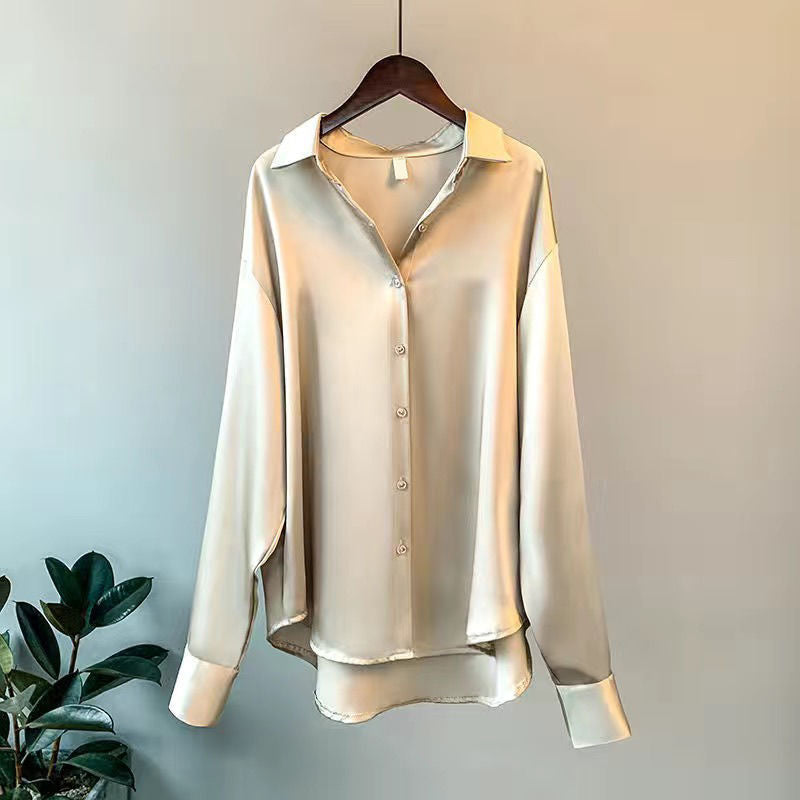 Damen Formell Knopfleiste Bluse | Lockere Passform