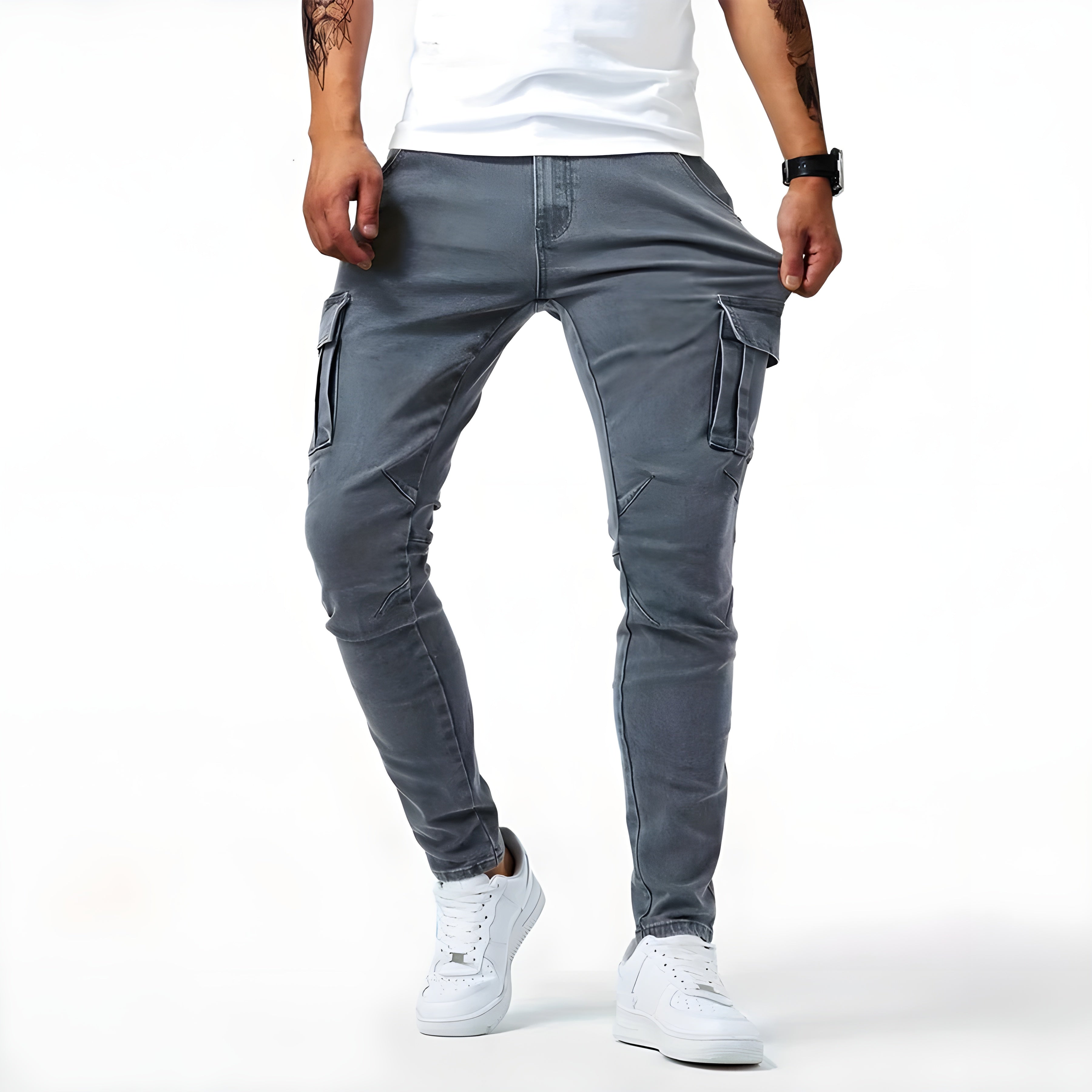 Herren Lässige Cargo Jeans | mit Mehreren Taschen