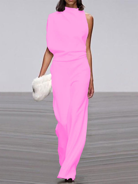 Damen Formeller Ein-Schulter Jumpsuit | Lässig