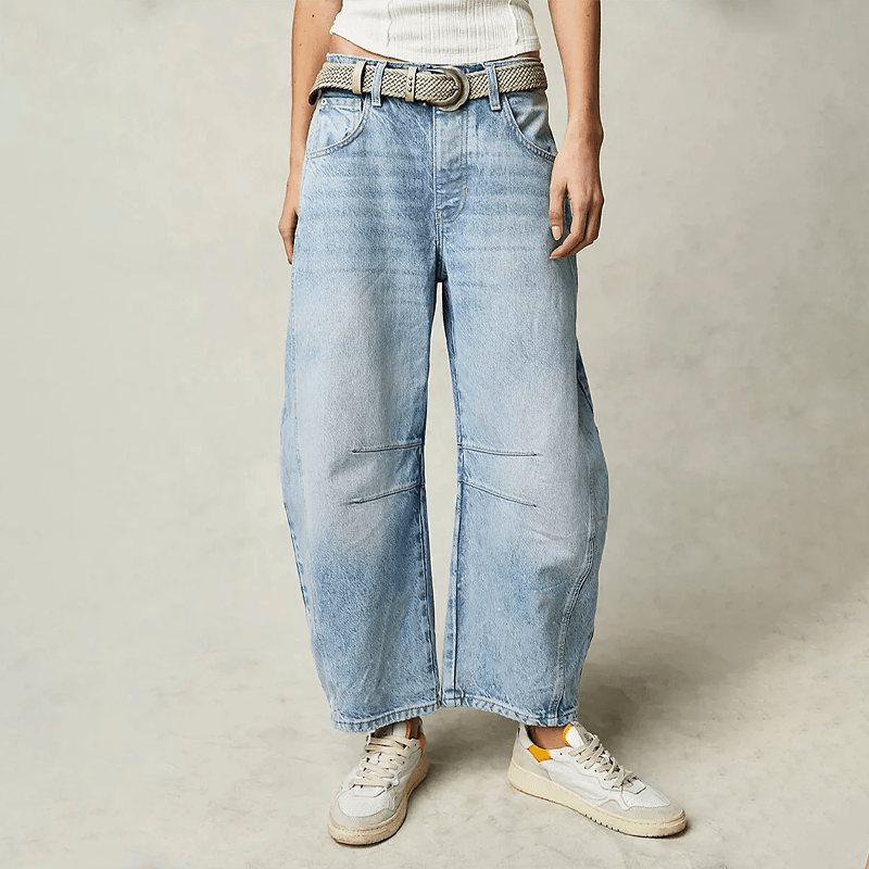 Damen Hoch Tailliert Baggy Jeans | Lockere Passform