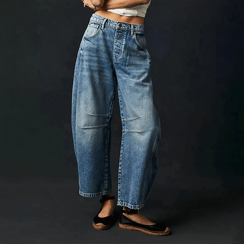 Damen Hoch Tailliert Baggy Jeans | Lockere Passform