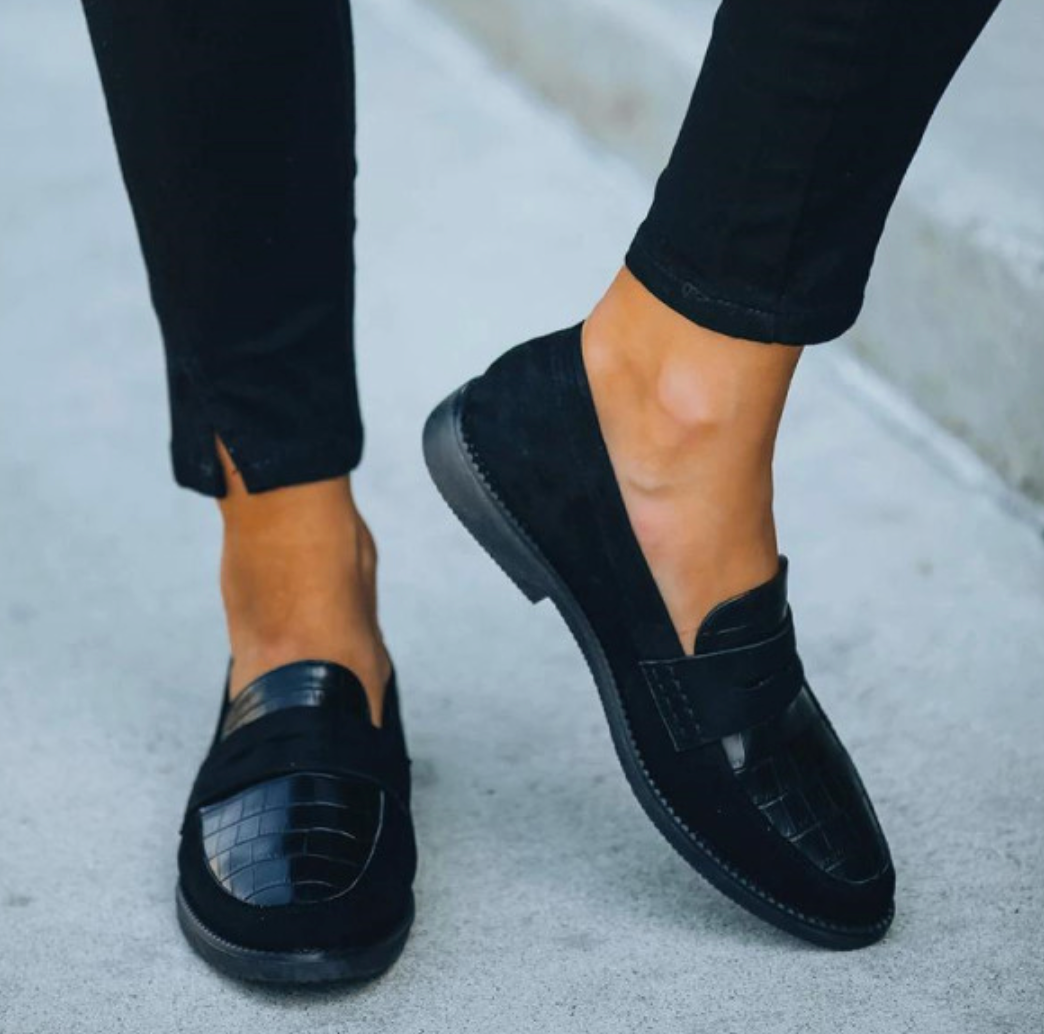 Damen Bequem Loafers | Schwarz