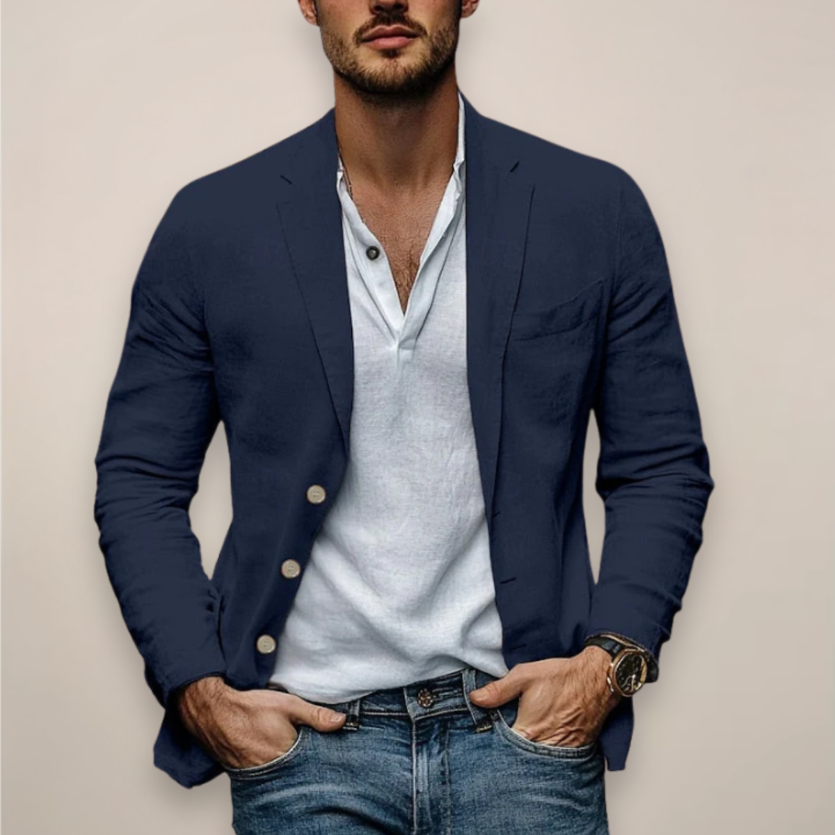 Herren Lässige Revers Blazer | Langärmlig