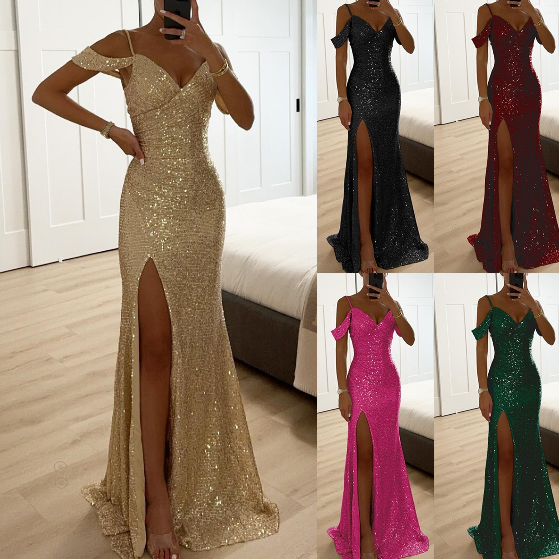 Damen Glitzer Kleid | Abend