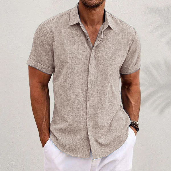Herren Kurzarm Leinenhemd | Sommer