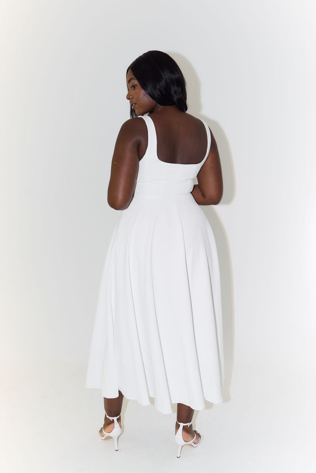 Damen A-Linien Quadratischer Hals Abendkleid | Maxi