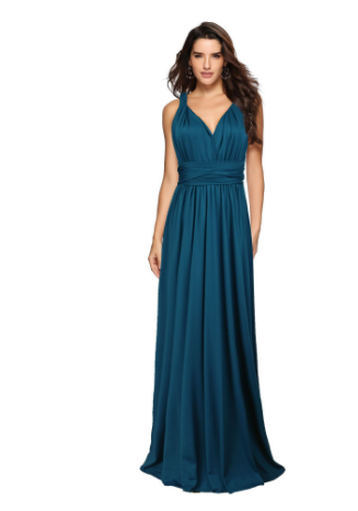 Damen Wickel-Abendkleid | Maxi