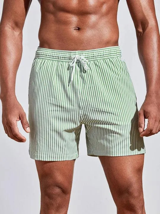 Herren Gestreifte Badeshorts | Sommer