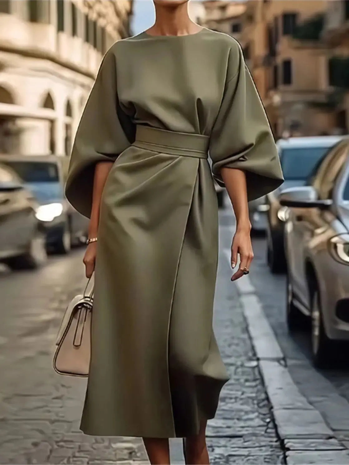 Damen Formell Midikleid | mit Laternenärmel