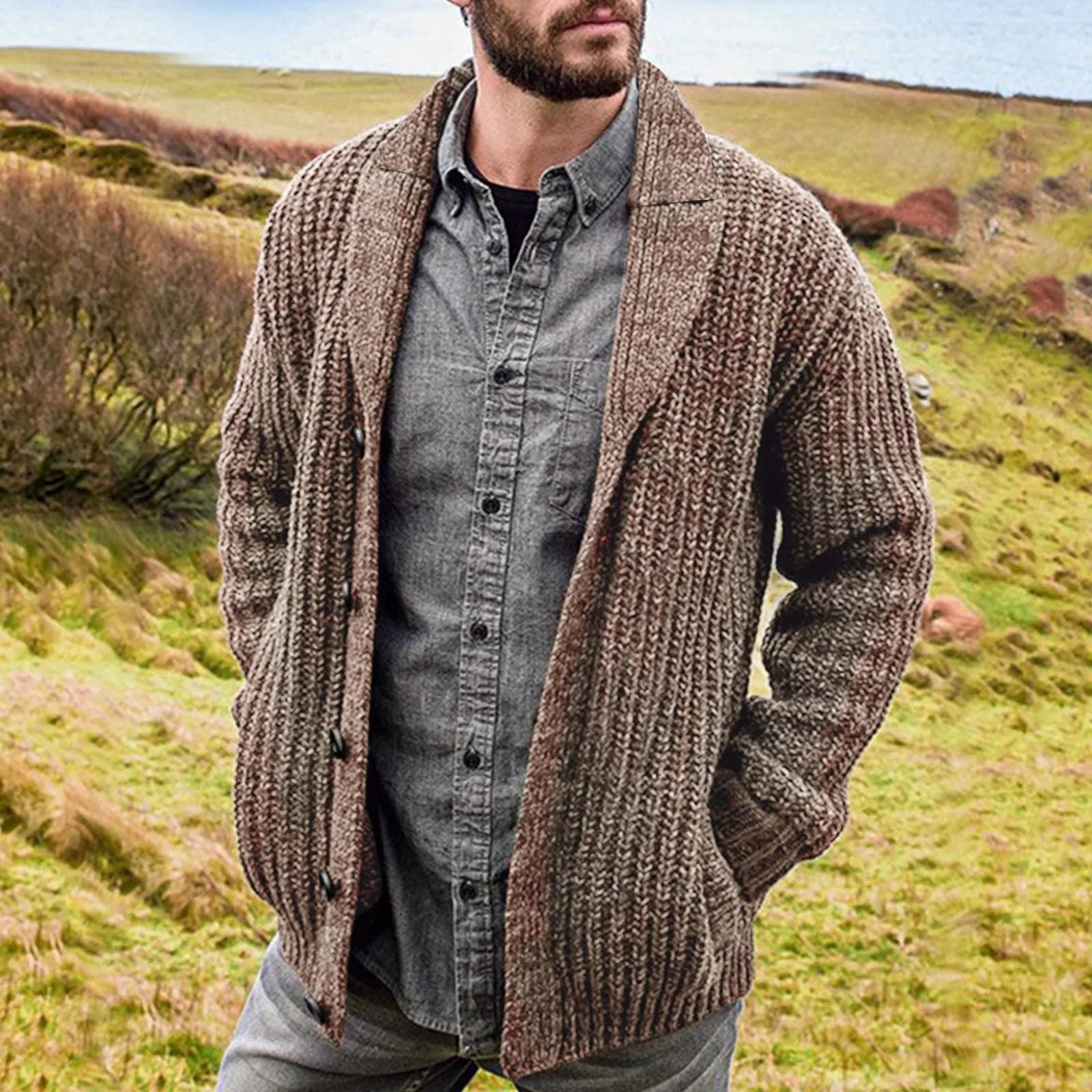 Herren Bequem Strick Cardigan | Weich