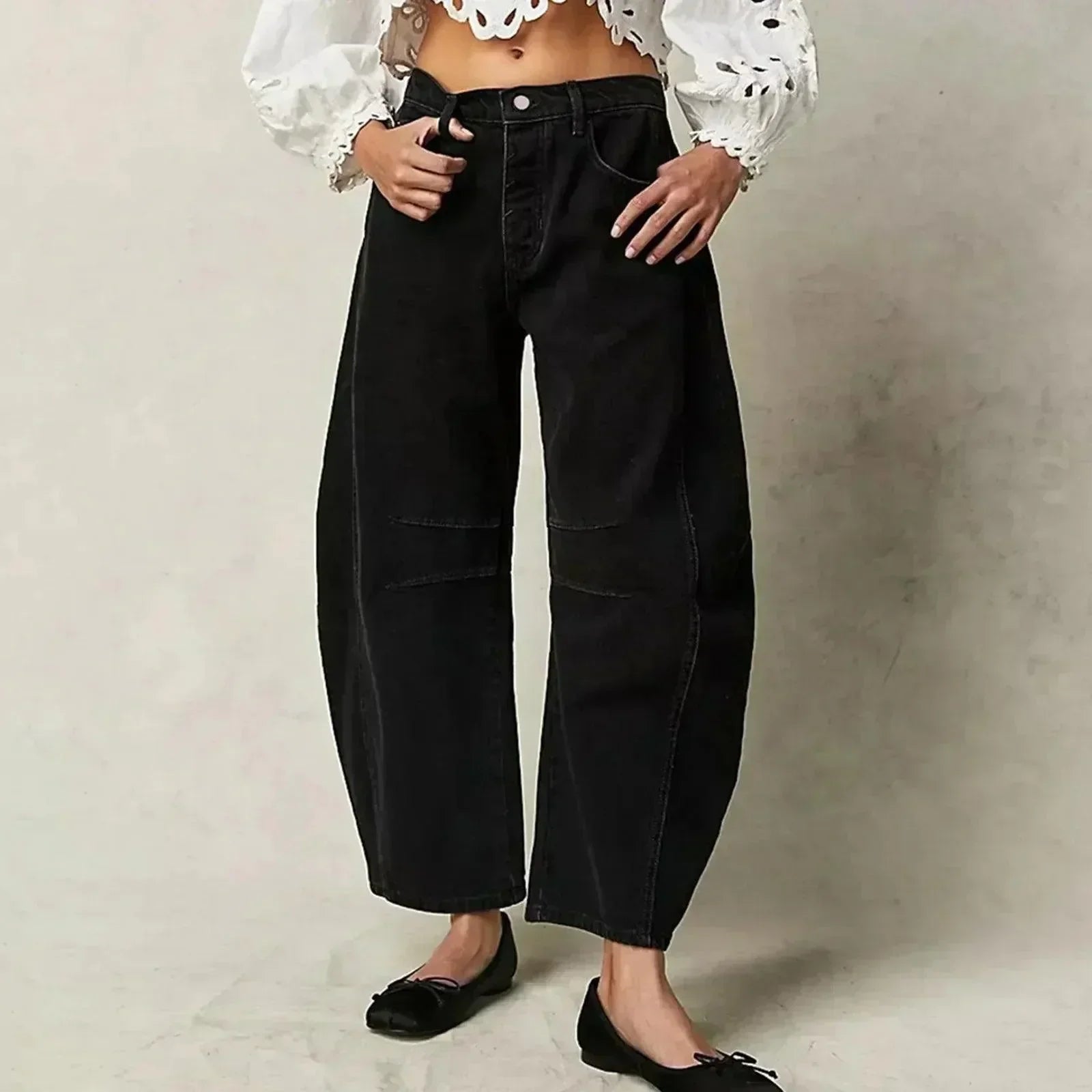 Damen Hoch Tailliert Baggy Jeans | Lockere Passform