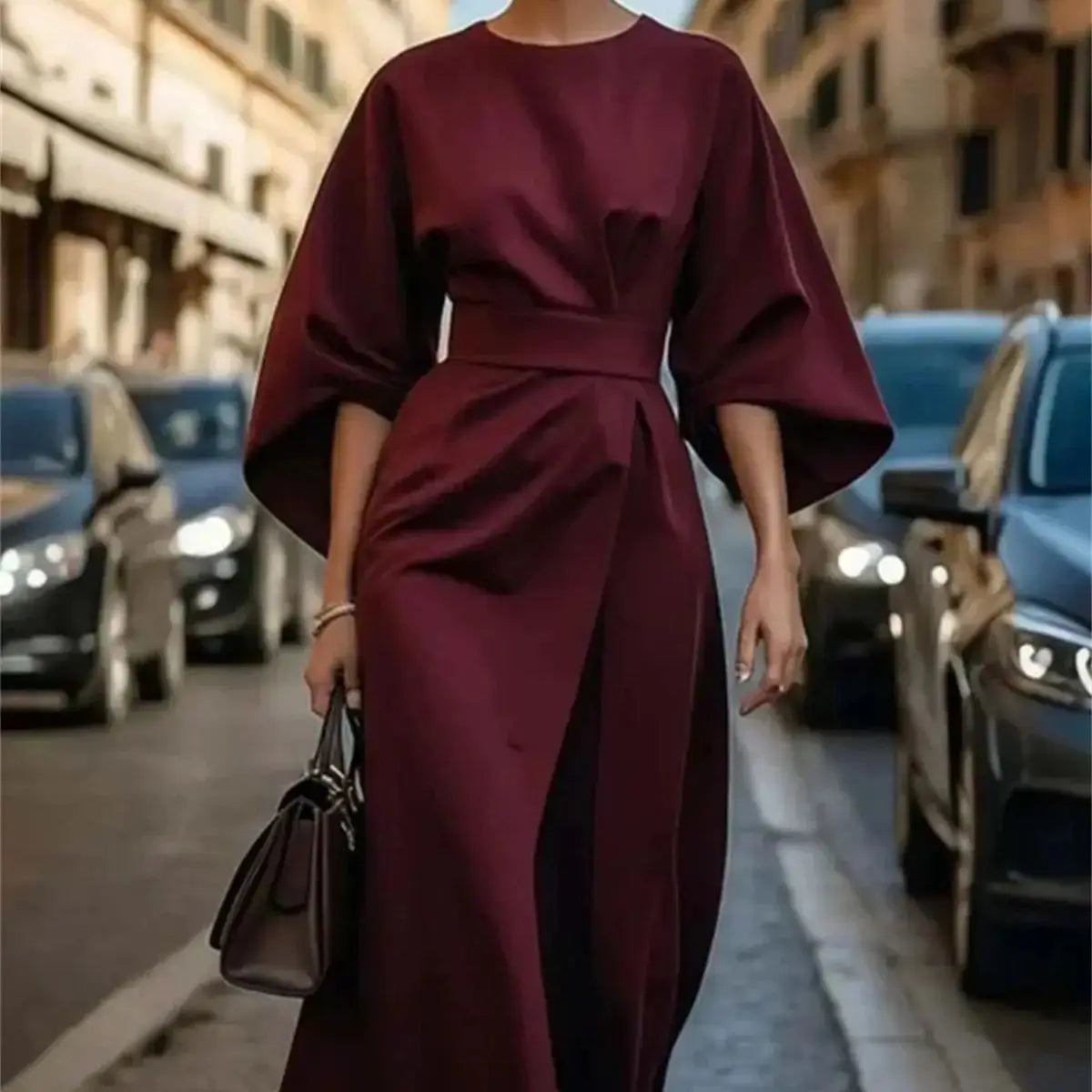 Damen Formell Midikleid | mit Laternenärmel