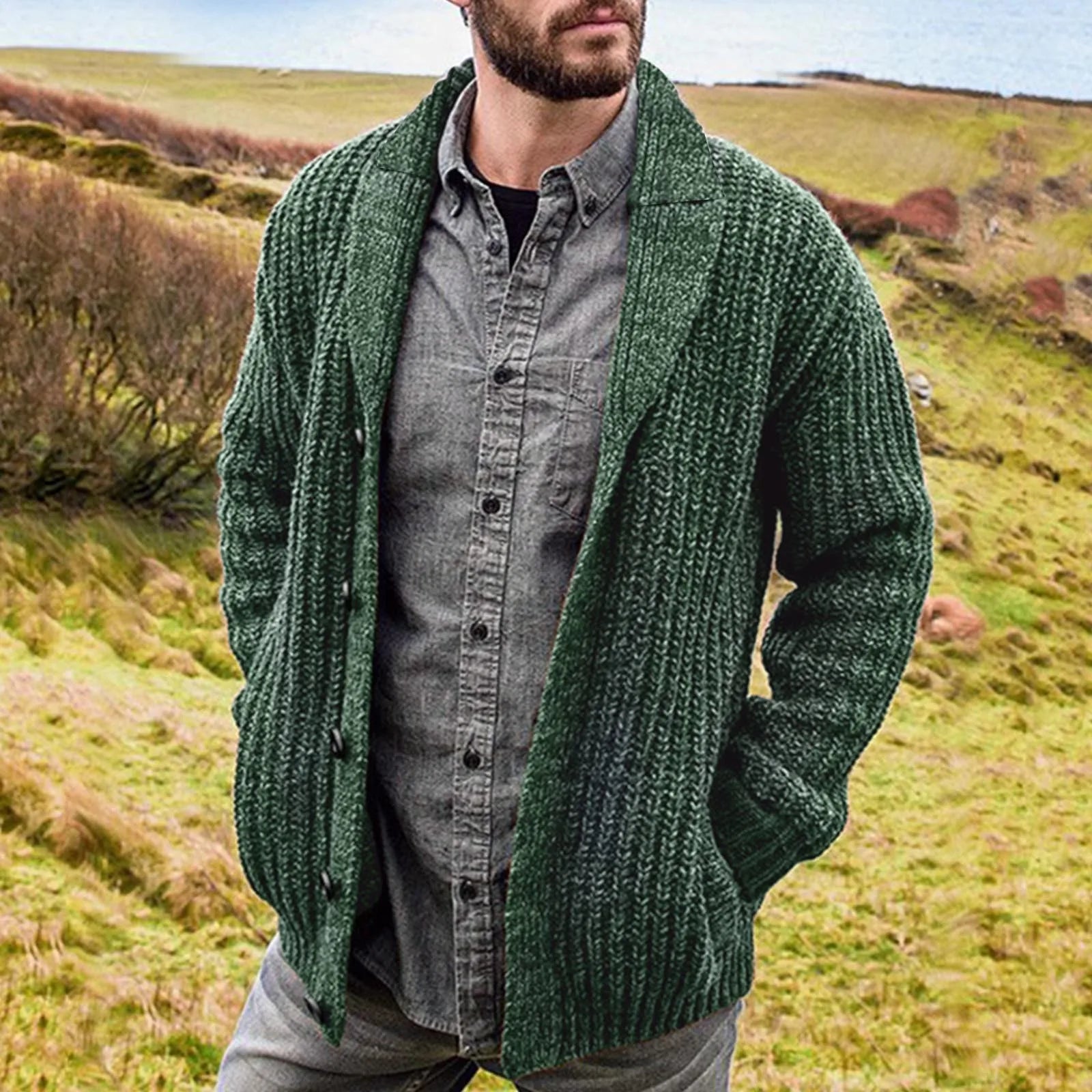 Herren Bequem Strick Cardigan | Weich