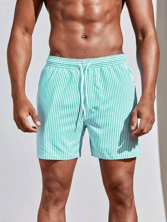 Herren Gestreifte Badeshorts | Sommer