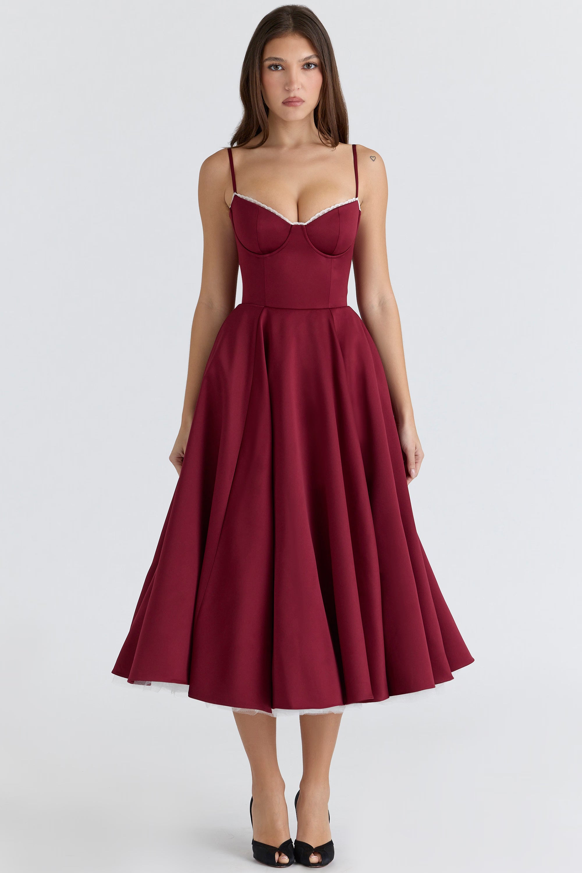 Damen Herzförmigem Ausschnitt Abendkleid | Midi