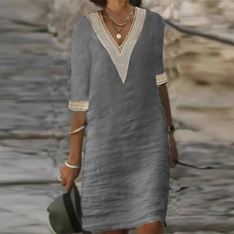 Damen Boho-Stil V-Ausschnitt Sommerkleid | Mini