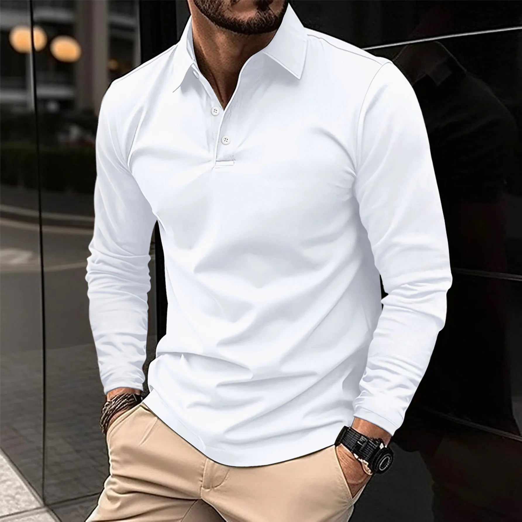 Herren Langarm Polo-Shirt | Lässig- und Geschäftskleidung